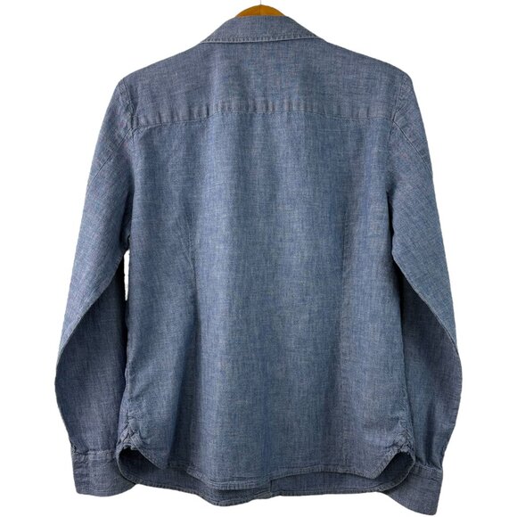 Tommy Hilfiger Women’s Denim Chambray Button-Down Shirt – Sz L – Classic Casual - Picture 3 of 13